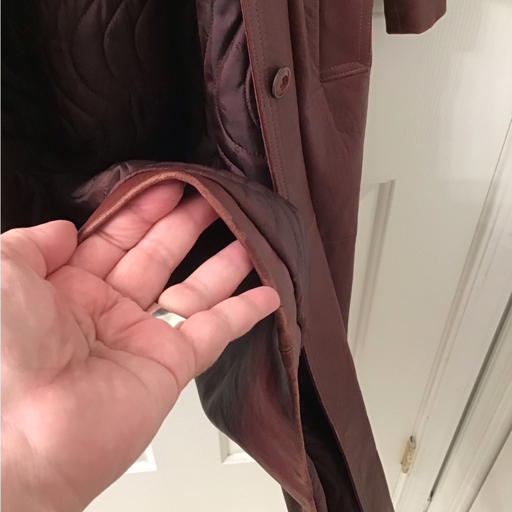 Fendi Vintage Burgundy Leather Coat - Picture 7 of 7